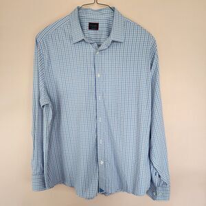 Men's Blue/Purple Untuckit Plaid Reg Fit Long Sleeve Button Up Shirt Size XXL